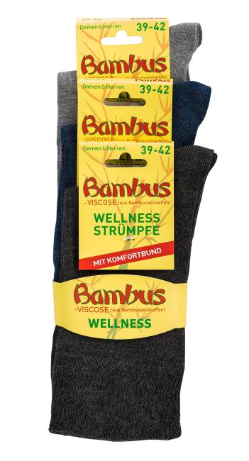 6 Paar TippTexx 24 weiche Bambus Socken in Melange-Farben